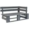 vidaXL Banc d'angle palette de jardin bois gris