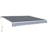 vidaXL Auvent pliable manuel 400 cm Bleu/blanc