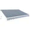 vidaXL Auvent pliable manuel 350 cm Bleu/blanc