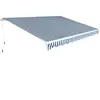 vidaXL Auvent pliable manuel 450 cm Bleu/blanc