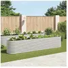 vidaXL Lit surélevé de jardin 400x80x81 cm Acier galvanisé Argenté