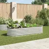 vidaXL Lit surélevé de jardin 240x80x44 cm Acier galvanisé Argenté