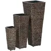 vidaXL Lits surélevés de jardin 3 pcs Jacinthe d'eau Marron foncé