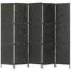 vidaXL Cloison de séparation 5 panneaux Noir 193x160 cm Jacinthe d'eau