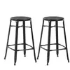 vidaXL Tabourets de bar lot de 2 noir acier
