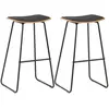 vidaXL Tabourets de bar lot de 2 noir similicuir