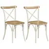 vidaXL Chaises à dossier croisé 2 pcs Blanc Bois de manguier solide