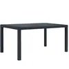 vidaXL Table de jardin Anthracite 150x90x72 cm Plastique Aspect rotin