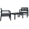 vidaXL Salon de jardin 3 pcs plastique anthracite