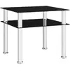 vidaXL Table d'appoint Noir 45x50x45 cm Verre trempé