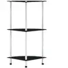 vidaXL Étagère 3 niveaux Noir 30x30x67 cm Verre trempé