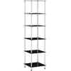 vidaXL Étagère 6 niveaux Noir 40x40x160 cm Verre trempé