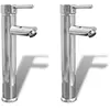 vidaXL Mitigeurs de salle de bain 2 pcs Chrome