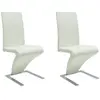 vidaXL Chaises à manger lot de 2 blanc similicuir