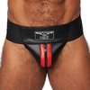 Jockstrap en cuir Mister B Noir-Rouge XL