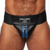 Jockstrap en cuir Mister B Noir-Bleu S