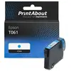PrintAbout Cartouche compatible Epson T061 (C13T061240) - Cyan