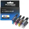 PrintAbout Cartouche compatible Brother LC-1280XLVALBP - 4 couleurs - Grande capacité - Multipack