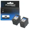 PrintAbout Cartouche compatible HP 27 (C8727AE) - 2x Noir - Multipack