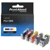 PrintAbout Cartouche compatible Canon PGI-5BK - 5 couleurs - Multipack