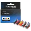 PrintAbout Cartouche compatible Canon CLI-526BK - 5 couleurs - Multipack