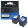 PrintAbout Cartouche compatible HP 28 (C8728A) - pack de 2 - 3 couleurs - Multipack