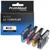 PrintAbout Cartouche compatible Brother LC-1240VALBP - 4 couleurs - Multipack