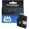 PrintAbout Ruban compatible Brother TZe-131 - (12 mm) - Noir sur transparent