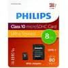 Philips Philips FM08MP45B/10 Carte mémoire Micro SD Classe 10 8 Go