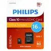 Carte mémoire Philips MicroSDHC 16 Go avec adaptateur SD Noir