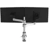 R-Go Bras d'ecran double Zepher kit de montage - pour 2 ecrans LCD - argent mat