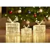 Nampook Lot de 3 Boîtes Cadeaux avec 90 LEDs Blanc Chaud, en Métal, Alimentation