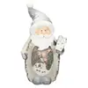 ECD GERMANY Père Noël Déco Figure de Noël avec Eclairage LED, 52 cm, Blanc Chaud, Chapeau