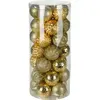 Wadiga Set de 35 boules de Noël doré - 6cm