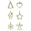 Wadiga Set de 6 décorations de Noël en aluminium doré