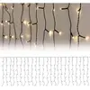 Rideau Pendant Lumineux à LED, PVC Noir 2m, 200 LED Blanc Chaud, Chaîne