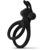 EasyToys Share Ring - Double anneau pénien vibrant avec oreilles de lapin