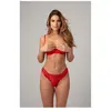 CHRISTINE String en dentelle avec entrejambe ouverte Marzia - Rouge