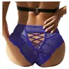 Christine Culotte de luxe en dentelle avec lacets - bleu