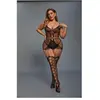 Christine Catsuit avec design porte-jarretelles noir - Curvy