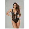 CHRISTINE Body à entrejambe ouvert en dentelle Rose, Noir, L/XL