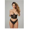 Christine Demi-Corset & String Alaya - Noir