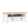 vidaXL Meuble TV Hill Range Blanc 110x40x47 cm Bois de pin solide
