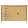 vidaXL Buffet Hill Marron miel 130x40x80 cm Bois de pin solide