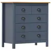 vidaXL Buffet Hill Gris 79x40x80 cm Bois de pin solide