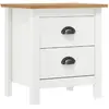 vidaXL Table de chevet Hill Blanc 46x35x49,5 cm Bois de pin solide