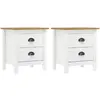 vidaXL Tables de chevet Hill 2 pcs Blanc 46x35x49,5 cm Bois pin solide