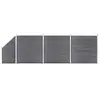 vidaXL Ensemble de clôture WPC 3 Carré + 1 Incliné 619 x 186 cm Gris