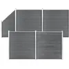vidaXL Ensemble de clôture WPC 4 Carré + 1 Incliné 792 x 186 cm Gris
