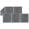 vidaXL Ensemble de clôture WPC 5 Carré + 1 Incliné 965 x 186 cm Gris